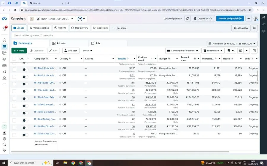 BLCK Homes Meta Ads Dashboard